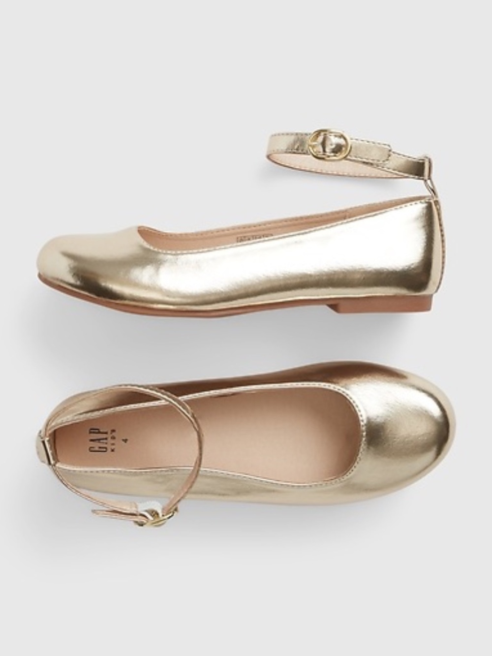 GAP Kids Metallic Ballet Flats Metallic Gold Toddler Size 6 Holiday Christmas